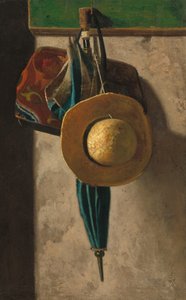 Strohhut, Tasche und Regenschirm, 1890frühe 1900er von John Frederick Peto