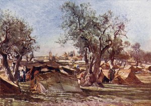 Beduinenlager außerhalb der Nordmauer von Jerusalem