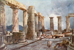 Innenraum des Tempels des Apollo in Bassae in Arkadien von John Fulleylove