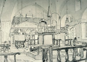 Spanische Synagoge in Jerusalem - Innenansicht, 1902