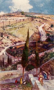 Das nordöstliche Ende von Jerusalem und Mizpa vom Ölberg aus von John Fulleylove