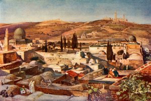 Der Tempelbereich und der Ölberg vom Berg Zion, 1902
