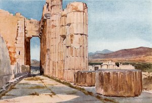 Blick auf das nördliche Peristyl des Parthenon nach Westen