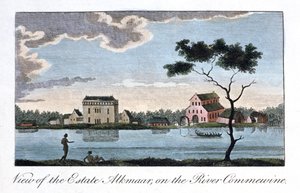 Blick auf das Anwesen Alkmaar am Fluss Commewine