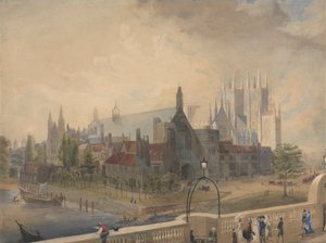 Ansicht von Westminster Hall und Abbey von der Brücke
