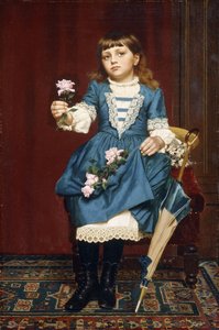 Daisy McComb hält eine rosa Rose, 1888 von John George Brown