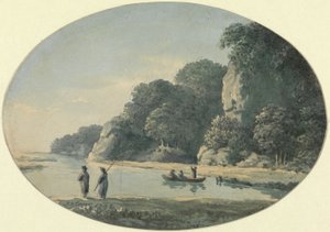 Fluss mit Fischer, 1792 von John Glover