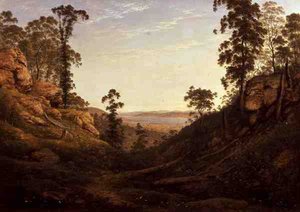 Der Fluss Derwent und Hobart Town, Tasmanien