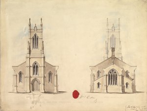 Entwurf für die vorgeschlagene Kirche in Middlesborough, 1837