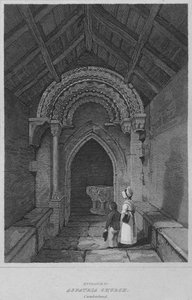 Eingang zur Aspatria-Kirche, Cumberland, 1814 von John Greig