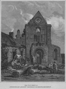 Die Westfassade der Jedburgh Abbey Church, Roxburghshire von John Greig
