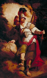 Sir Arthegal, der Ritter der Gerechtigkeit, mit Talus, dem eisernen Mann (aus Spensers „The Faerie Queene“) von John Hamilton Mortimer
