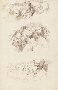 Studien von Gruppen von Köpfen von John Hamilton Mortimer
