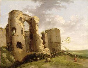 Ansicht des Westtors von Pevensey Castle, Sussex, ca. 1774 von John Hamilton Mortimer