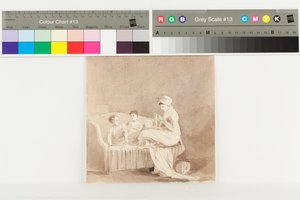 Eine Mutter beim Nähen von John Harden