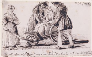 Dorothy Wordsworth (1771-1855) im Rollstuhl, 1842 von John Harden