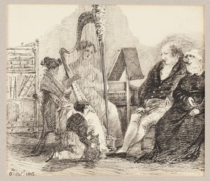 Musik spielen auf der Harfe, 1815