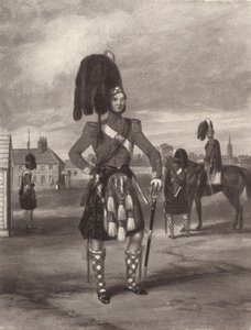 Die 93. Sutherland Highlanders im Überprüfungsbefehl, ca. 1820-1870, 1909 von John Harris Junior