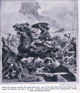 Die Schlacht von Cannae 216 v. Chr. Die römische Armee wurde fast vollständig zerstört, ca. 1950