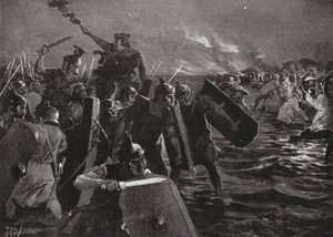 Der römische Angriff auf Anglesey (Lithografie)