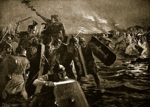 Der römische Angriff auf Anglesey von John Harris Valda
