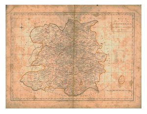 Karte von Shropshire, um 1788 von John Haywood