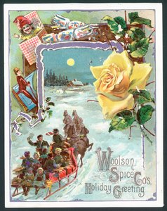 Weihnachtskarte der Woolson Spice Company