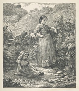 Tafel 16. Zwei junge Mädchen. Nature Pictures. Eine Serie von dreißig Originalillustrationen, auf Holz gezeichnet von J. H. Dell und graviert von R. Paterson. John Henry Dell von John Henry Dell