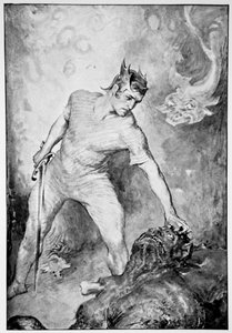 Beowulf schneidet Grendel den Kopf ab, 1910