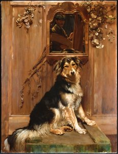 Ein Hund und ein Spiegel von John Henry Lorimer