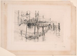 Das alte Zollhaus in Bridgeport (Große Platte) von John Henry Twachtman