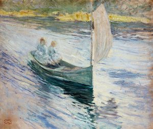 Zwei Kinder in einem Segelboot, 1883