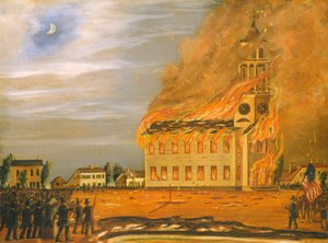 Brand der Old South Church, Bath, Maine von John Hilling