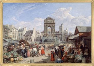 Der Markt und der Brunnen der Unschuldigen von John James Chalon