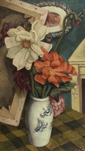 Stillleben mit Dahlien von John Joseph Wardell Power