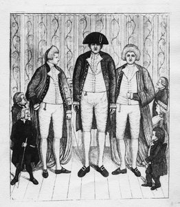 Drei Riesen mit einer Gruppe von Zuschauern, 1784