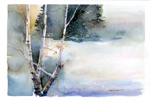 Birke im Winter, 2015 von John Keeling
