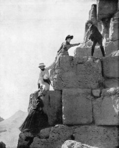 Besteigung der Großen Pyramide, Ägypten, spätes 19. Jahrhundert