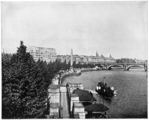 Die Themse-Uferpromenade und Kleopatras Nadel, London von John L. Stoddard