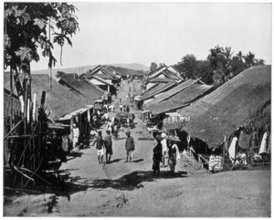 Dorf in der Nähe von Kalkutta, Indien, späte 19. Jahrhundert von John L. Stoddard