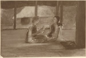 Mädchen in einer samoanischen Hütte von John La Farge