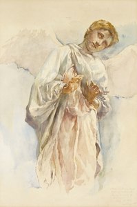 Anbetender Engel - Studie für das Himmelfahrts-Mural, 1887 von John La Farge or Lafarge