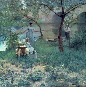 Unter dem Kirschbaum, die Brücke bei Grez, 1884