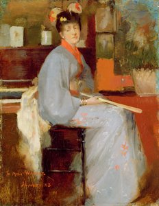 Frau im japanischen Kleid, 1883 von John Lavery