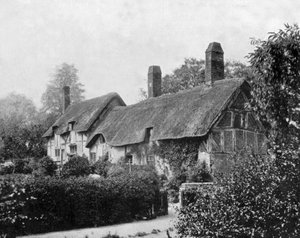 Cottage (Haus) von Ann Hathaway (Shakespeares Frau) in Stratford upon Avon, England, Foto ca. 1890 von John Lawson Stoddard