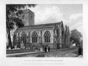 Magdalen Church, von Broad Street, Oxford, 1833