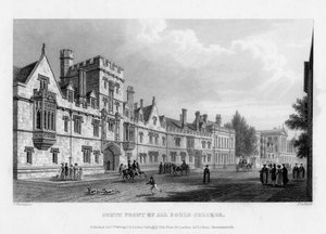 Südfront des All Souls College, Universität Oxford, 1834