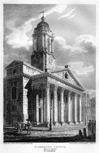 St. Georgs Kirche, Hanover Square, Westminster, London, 1810 von John Le Keux