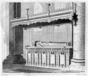 Grab von Heinrich IV. und seiner Königin Johanna von Navarra in der Kathedrale von Canterbury von John Le Keux