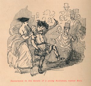 Auftritt im Senat eines jungen Adligen namens Meto, 1852 von John Leech